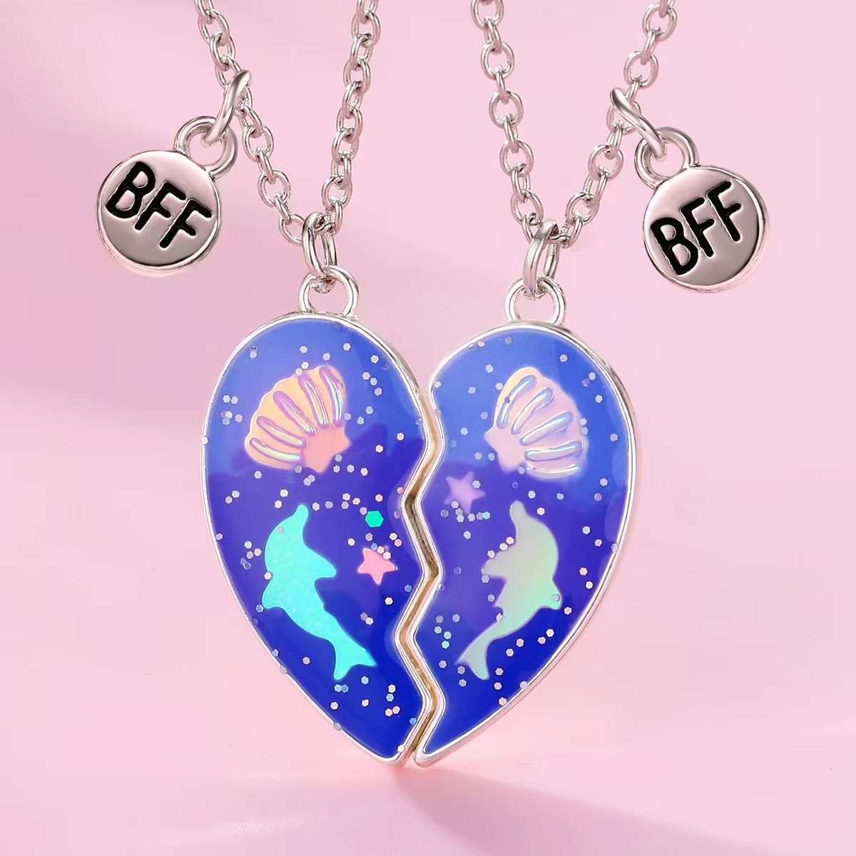 Heart Dolphin Shell Necklace