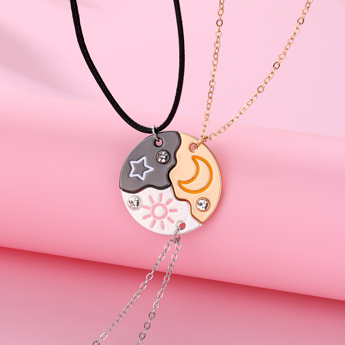 Star Moon Three-Person Necklace