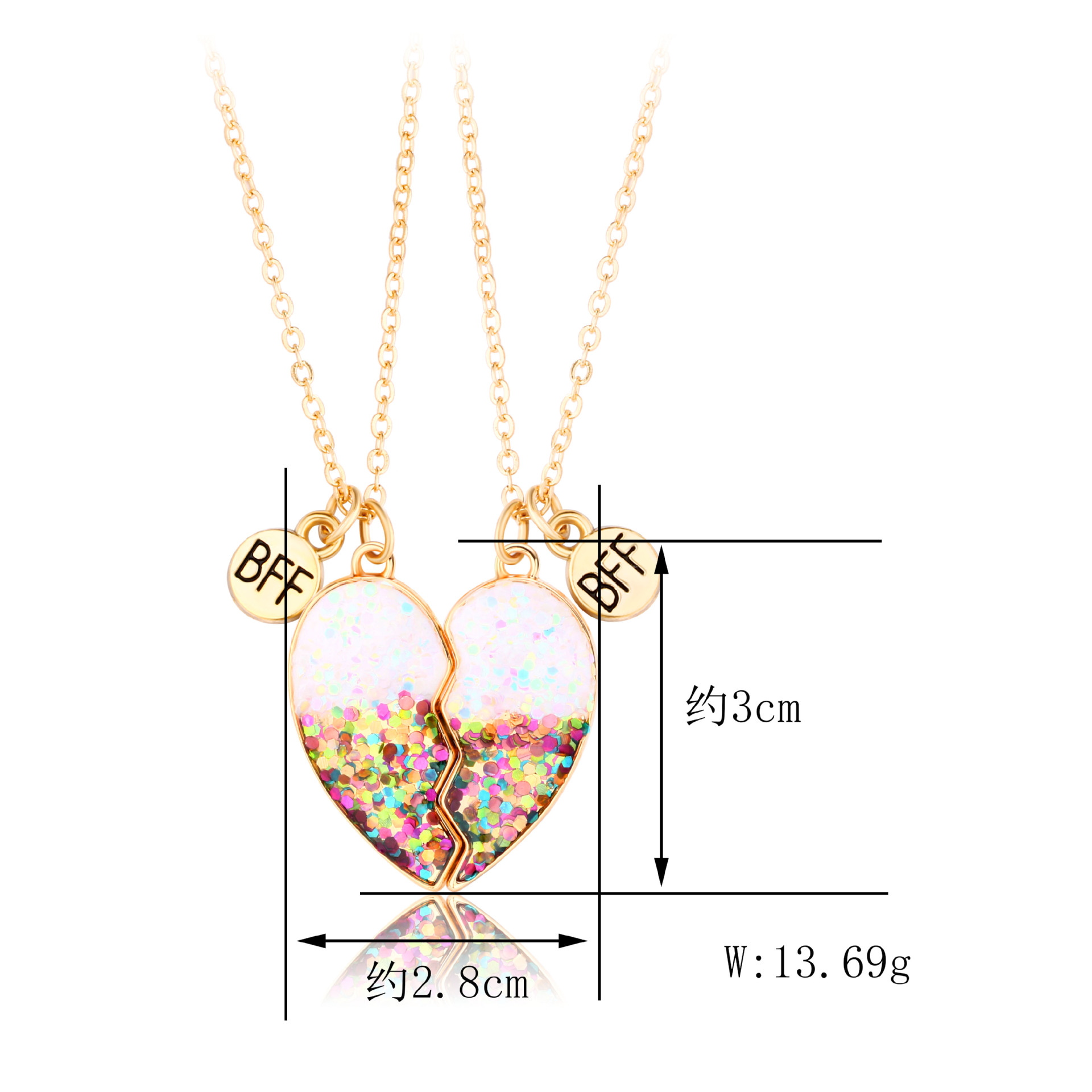 BFF Heart Magnet Necklace Set - image 4