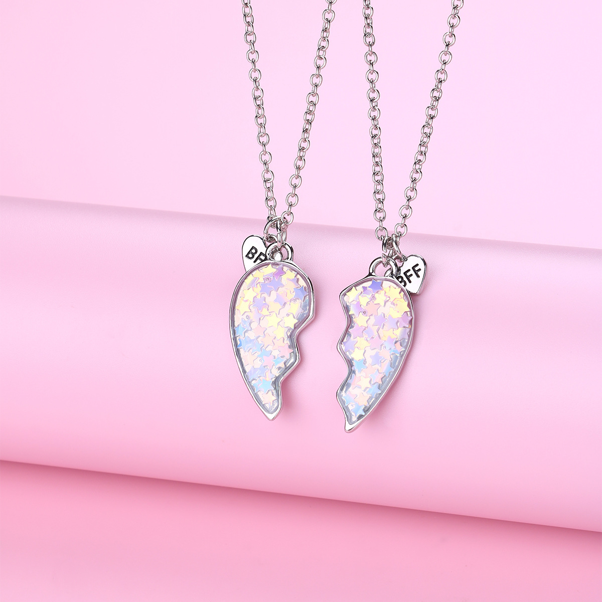 Star Glitter Heart Necklace - image 3