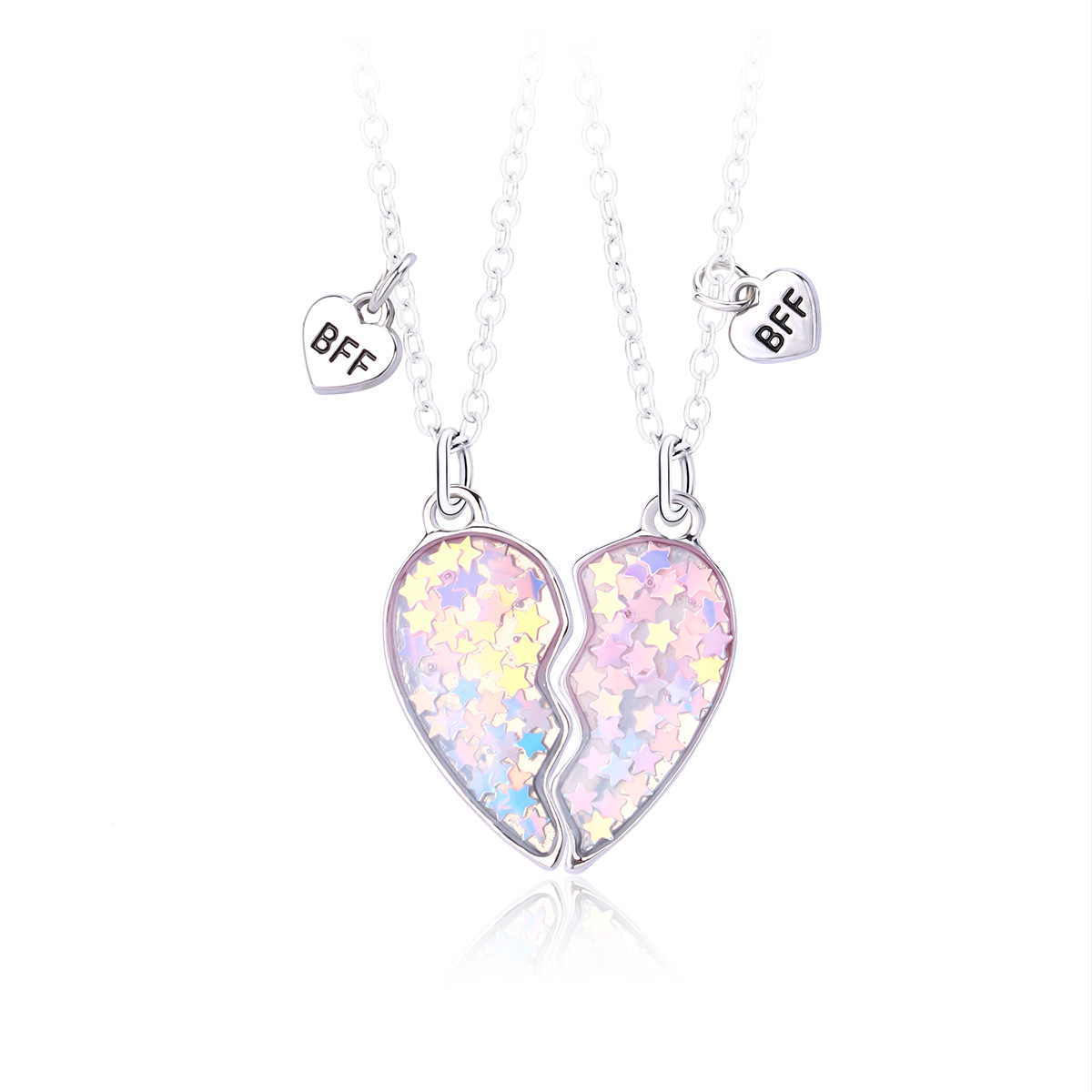 Star Glitter Heart Necklace - image 5