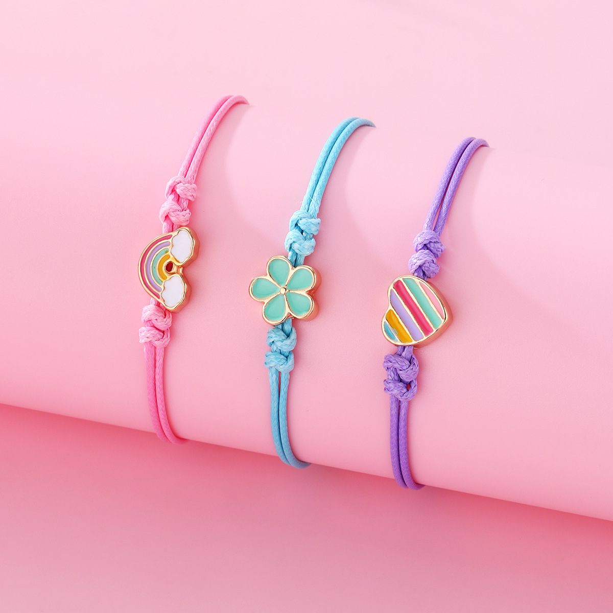 Rainbow Heart Woven Bracelet - image 2