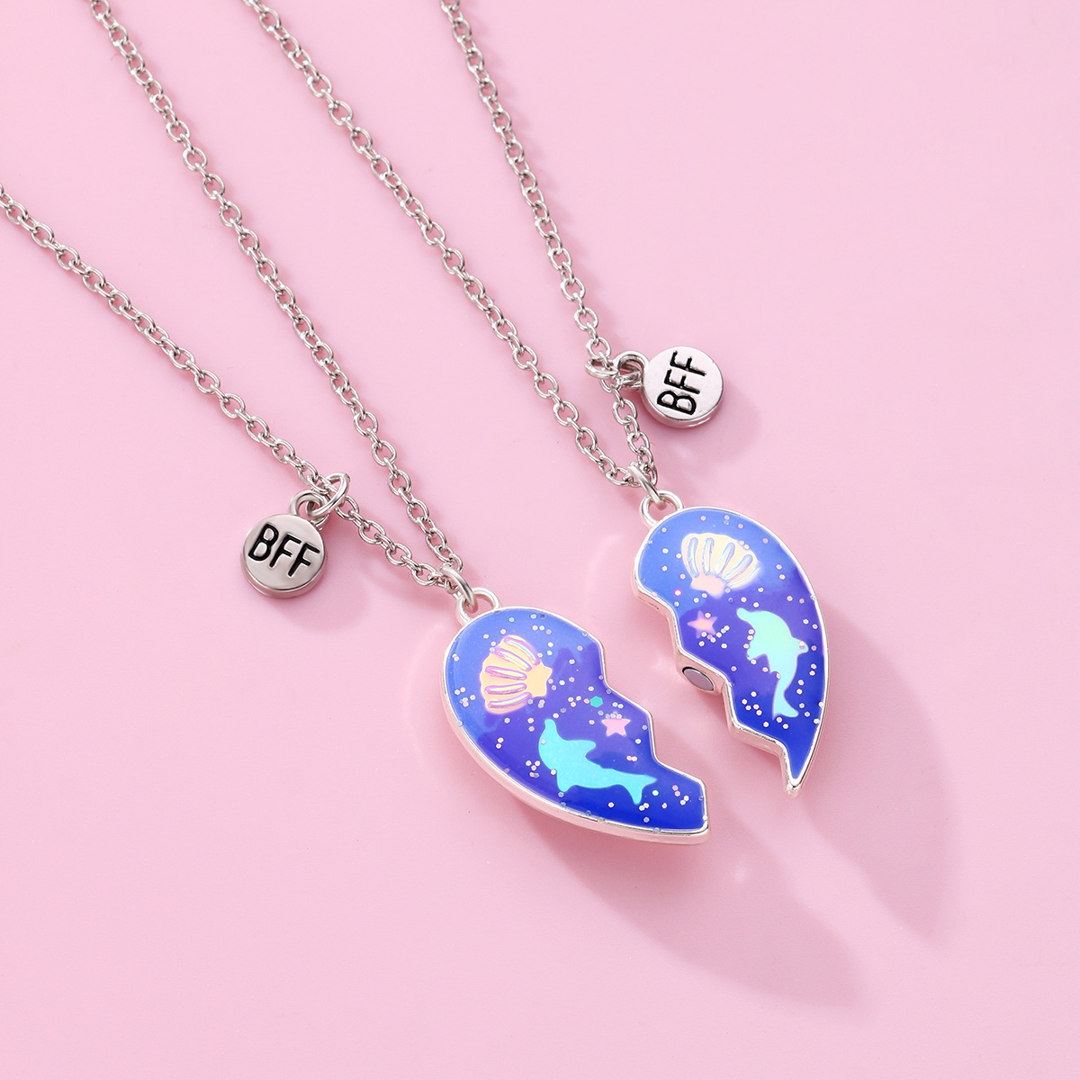 Heart Dolphin Shell Necklace - image 2