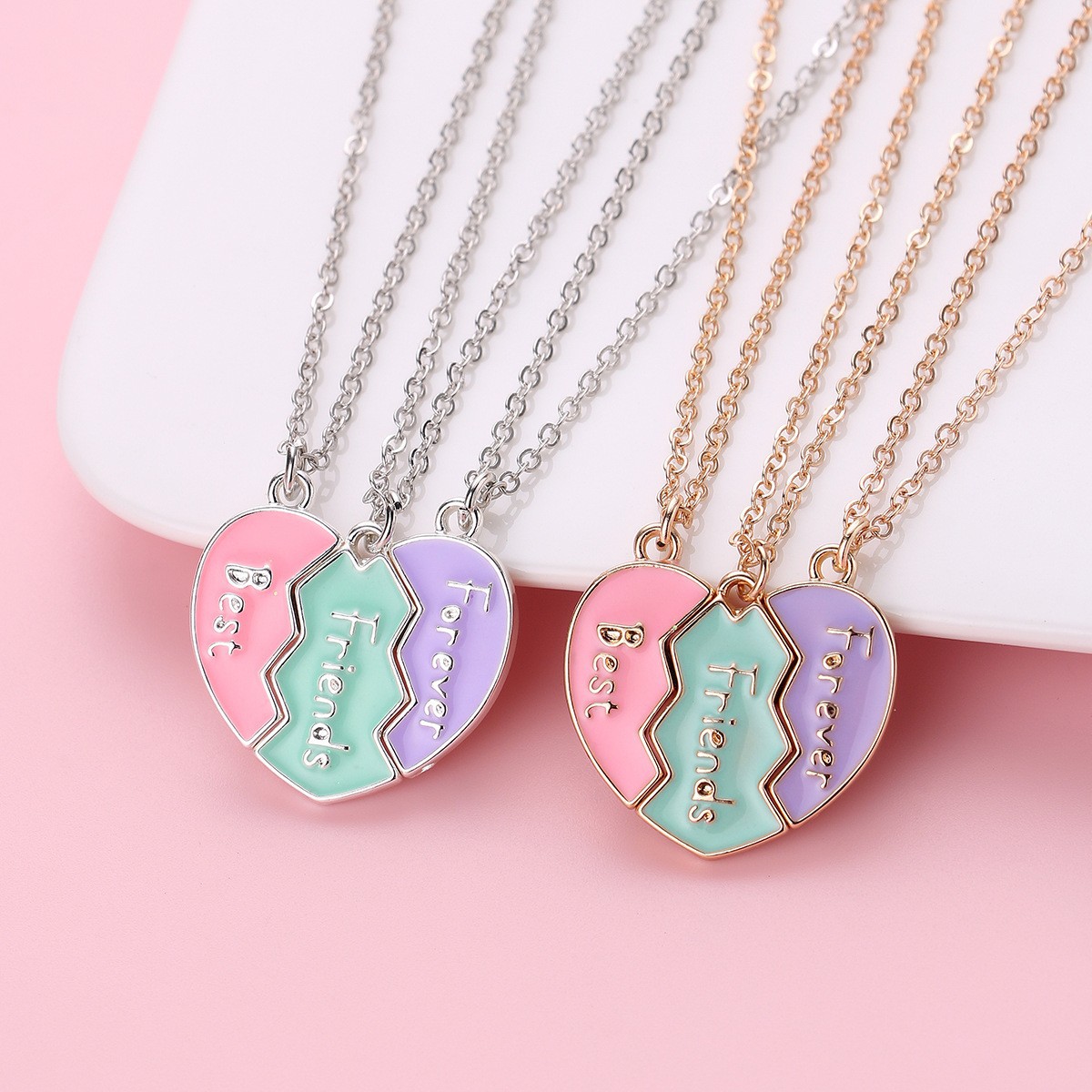 Heart Three Bestie Necklace Set - image 1