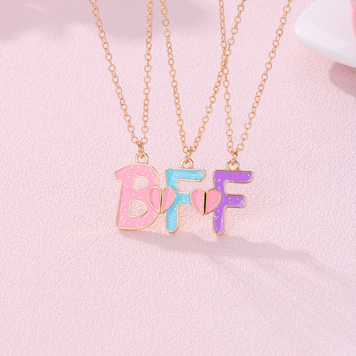 Letter Heart BFF Necklace Set - image 2