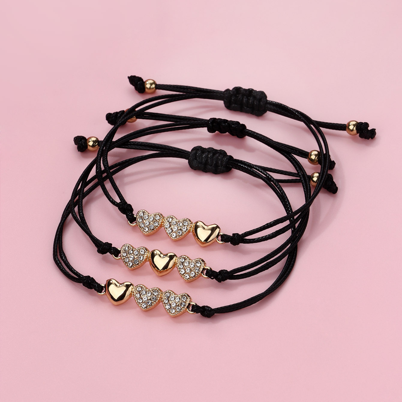 Heart Rhinestone Wax Bracelet - image 2