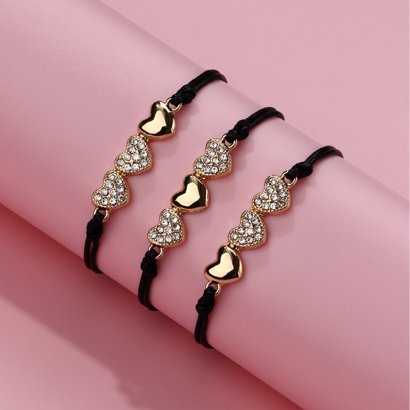 Heart Rhinestone Wax Bracelet - image 4