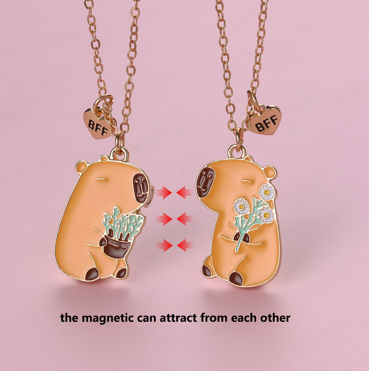 Capybara Magnet Couple Necklace - image 1