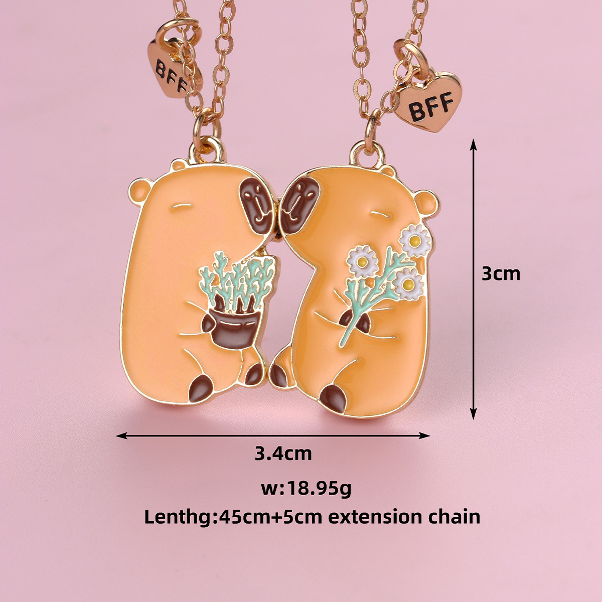 Capybara Magnet Couple Necklace - image 2