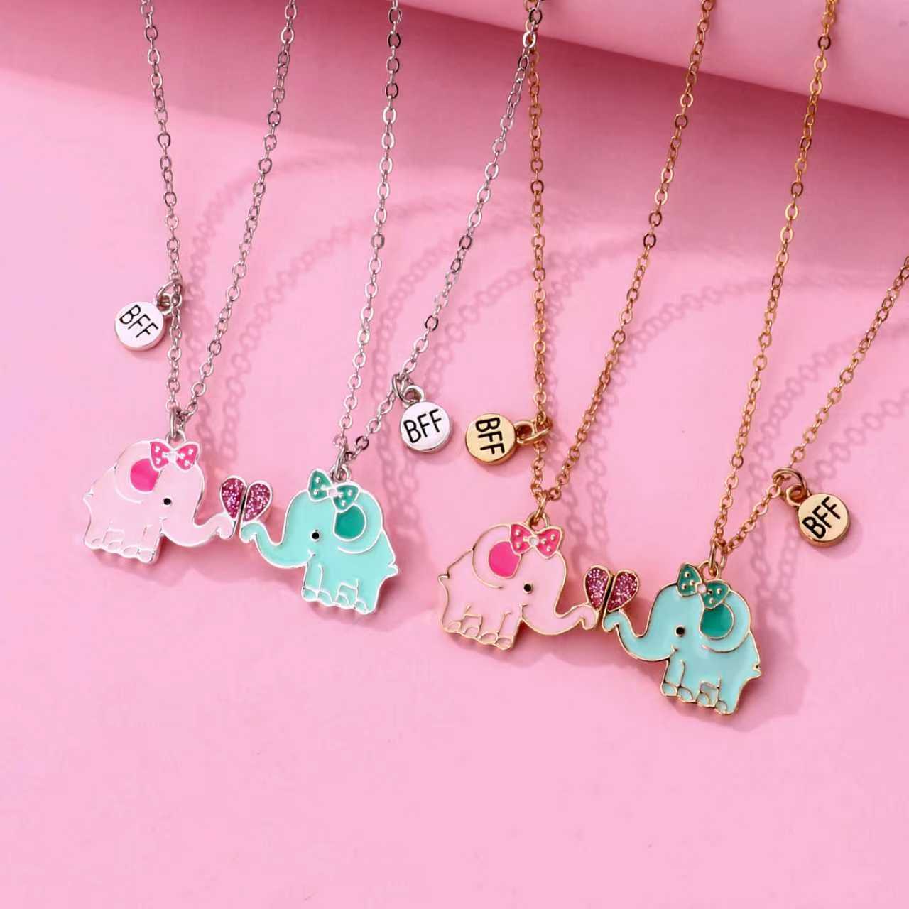 Bow Elephant Magnet Necklace